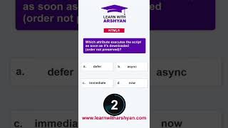 HTML Quiz Challenge | Can You Answer All 3? #HTML #Shorts #LearnWithArshyan