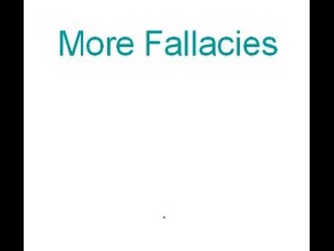 More fallacies to watch out for in critical thinking