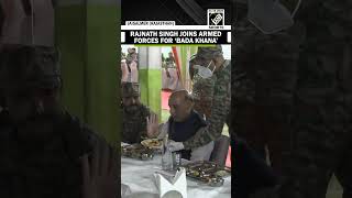 Defence Minister Rajnath Singh joins Armed Forces personnel for 'Bada Khana' in Jaisalmer