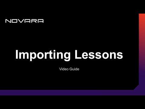 Importing Lessons