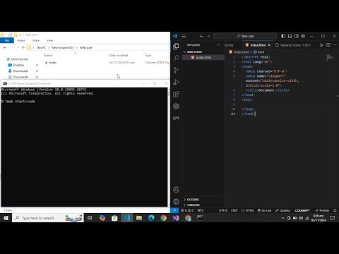 How to open vs code using CMD|| How to open vs code||how to make new html file in vs code
