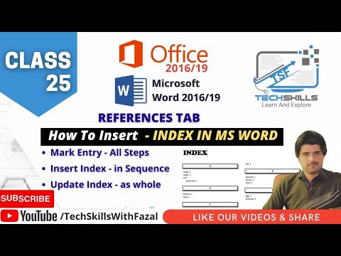 How To Insert Index in MS Word - Detail || Index insertion || MS Word 2016/19 || Class 25