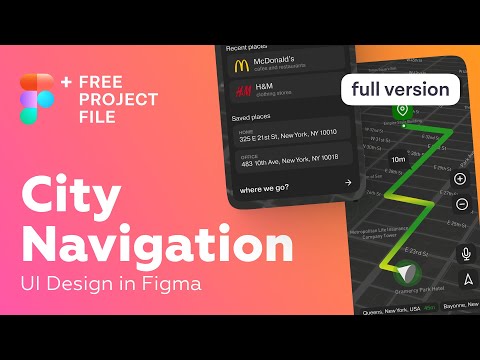 Figma Tutorial. Sports City Navigation UI Design in Figma + Free figma template