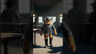 When the cowboy cat walks in... everyone listens 😼🤠 #Shorts #cowboycat #cat #automobile