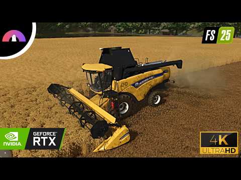 Farming Simulator 25 Harvesting Massive Crops in 4K 60FPS | Ultra Realistic Graphics Gameplay