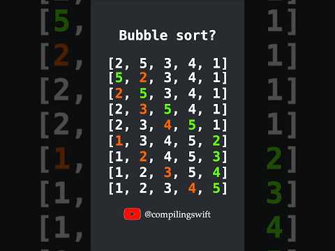 Bubble sort swift tilida. #bubblesort