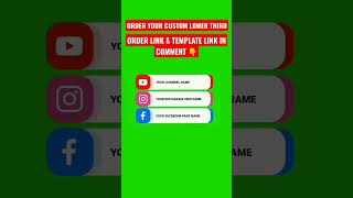 Social Media Green Screen Animation | Lower Third Green Screen For Social Media #shorts,#ytshorts,