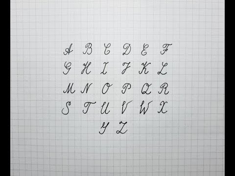 English alphabet capital cursive letters in one video