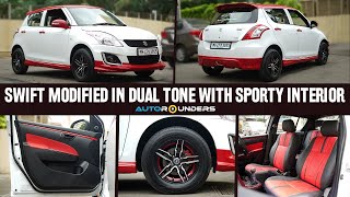 Swift modified in Dual-Tone with Sporty interior ❤🤍| Autorounders