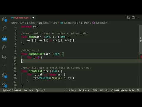 bubbleSort #algorithm #golang #python
