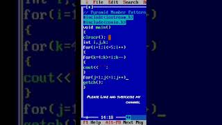Pyramid number pattern programming in C++ || part -2 || Turbo C++|| Kanhaiya Kumar