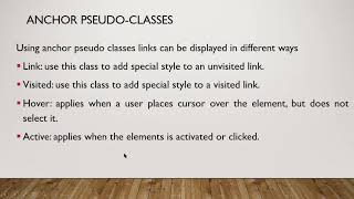 CSS Pseudo Classes