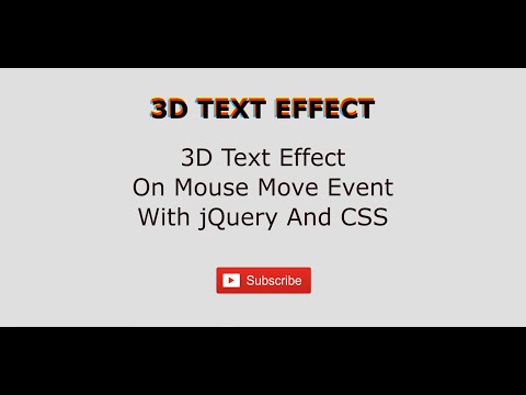 3D Text Effect On Mouse Move Event With jQuery and CSS