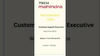 Tech Mahindra New Fresher Hiring | Customer support Job #kolkatajobs #jobs