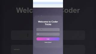 Which One Is More Better Coder Tricks | Glassmorphism Login Page 🔥  Stylish UI + Particle Animation