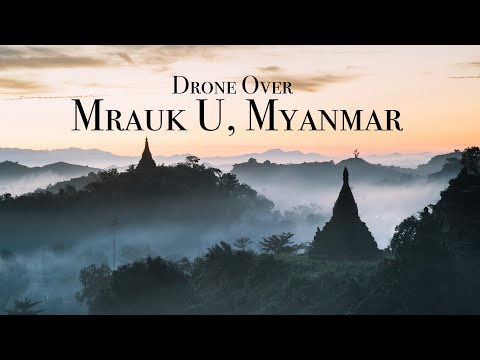 【緬甸】Myanmar ｜Drone over Mrauk U Sunrise (4K video - view in HD)