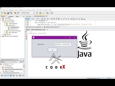 Date input from System Date| Netbeans IDE| Java Tutorial#14 |CodeX ARBX 2019