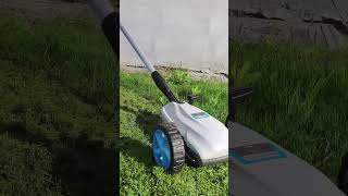 Mowing the lawn and turning corners is effortless.#lawn #lawnmower #gardentool  #garden #diy