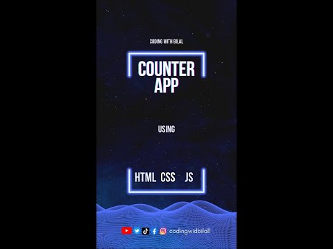 How to Make a Counter App using HTML CSS and Javascript #shorts #HTML #counter #JS
