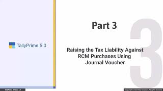 How to Record Reverse Charge Mechanism or RCM Purchase Vouchers in TallyPrime |TallyHelp #tallyprime