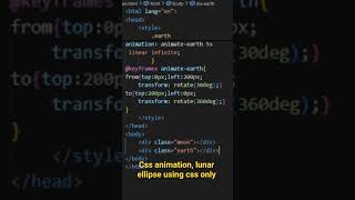 Pure CSS Lunar Eclipse — HTML & CSS Animation