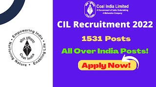 CIL Recruitment 2022 | Coal India Limited Jobs 2022 | Opening for 481 Trainee posts | Apply Online