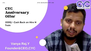 CYC  First Anniversary Offer|python full stack developer jobs for freshers|Vanya Raj|CYC