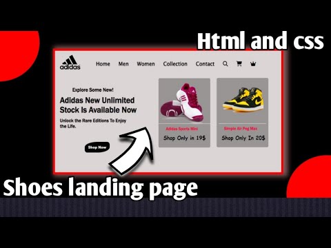 Build a Adidas website using Html And Css | html css projects