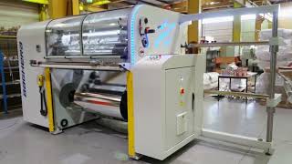Discover the compact DCM Baghera slitter rewinder for flexible packaging films, foils & papers