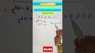 How to Solve Exponential Equations #math #mathematics #mathstricks #mathhacks #maths
