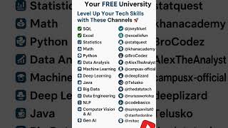 🚀 Learn Tech Skills for FREE! From top YouTube channels 🎓#Side_Stack1912 #FreeLearning #TechShorts