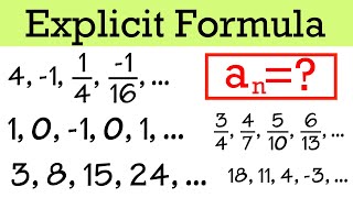 How to write a formula of a sequence? (arithmetic, geometric, quadratic, repeating, & factorial)