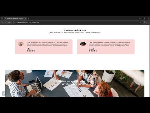 university website, A beautifully structured layout showcasing courses, global campuses,