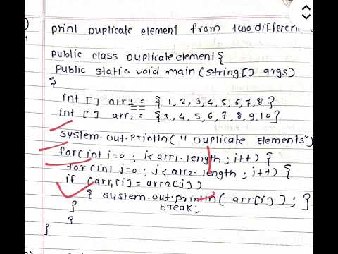 Print Duplicate Elements from Two Arrays