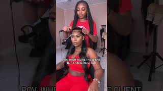 Pov: When you’re the client but a hairstylist too😅#shorts #linktohair #wigs #hair