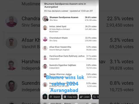 Bhumre wins lok sabha 2024 Aurangabad#aurangabad #sambhajinagar #election2024 #bhumre#shindegat