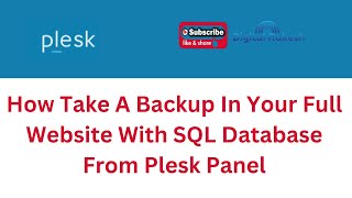 How Take A Backup In Your Full Website With SQL Database From Plesk Panel