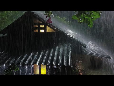Fall Asleep Fast & Easy on Rainy Night | Torrential Rain on Tin Roof, Intense Thunder | White Noise💤