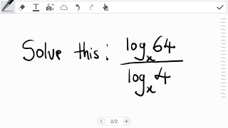 How to simply solve this: log64/log4 #maths #solvemaths #mathstricks
