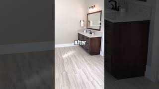BATHROOM BEFORE AND AFTER #bathroomorganization #whiteinterior #clutterfreeliving #beforeandafter