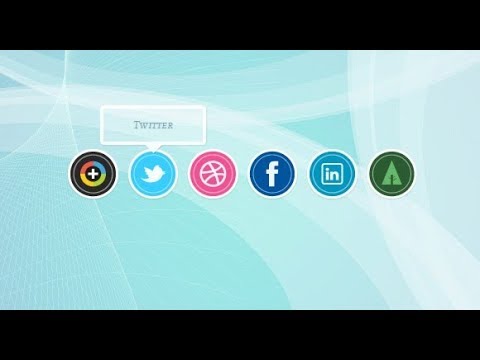 Social Media Icons with Tooltip Hover Effects