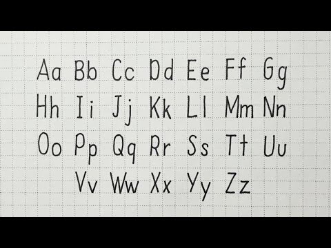 English alphabet letters simple handwriting