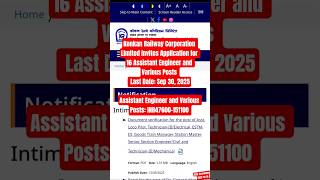 KONKAN RAILWAY GOVT JOBS OUT 2025 #governmentrecruitment2024#governmentrecruitment #publicsectorjob