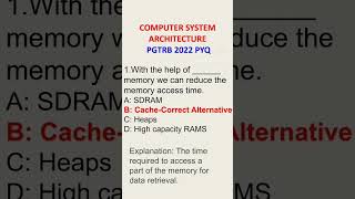 PGTRB 2022 PYQ #pgtrbcs #trbcse #ugcnetcs