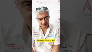 Thank you note by Ajithkumar ||#shorts #thala #ak #thalafans #ajithkumar #ajithkumarfc