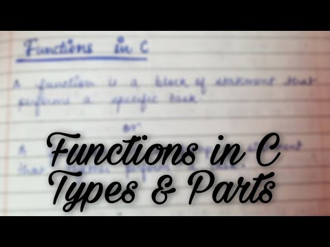 FUNCTIONS IN C| C FUNCTIONS IN HINDI | TYPES OF FUNCTIONS IN C | PARTS OF FUNCTIONS #coding #program