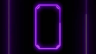 Glowing frame black screen | Neon light border | Frame template video background