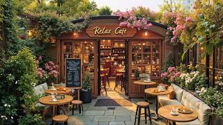 (NO ADS) 🌸 Smooth Spring Jazz Music | Cozy Garden Café Ambience for Relaxing, Studying & Good Mood