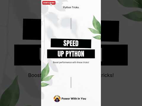 Speed Up Python: Boost Performance Instantly! | Best Python Tricks | Python Tricks For Beginner