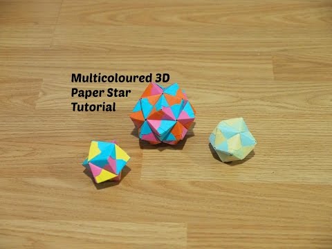3D Multicoloured Paper Stars Tutorial